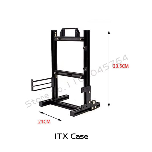 Open Computer Case Frame, Vertical Chassis Shelf, DIY Desktop Gaming Gamer PC Cabinet Support ATX/ ITX / MATX MB