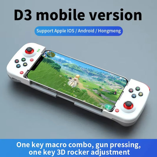 Wireless Bluetooth 5.0 Adjustable Game Controller for Mobile Devices - Compatible with Android, iOS, PS4, Switch, and PC